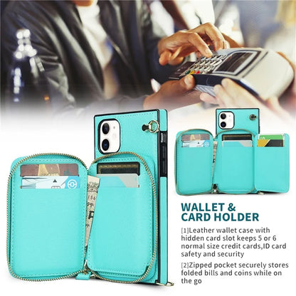 For iPhone 11 Cell Phone Case Bump Proof TPU+PU Cover with Long Strap