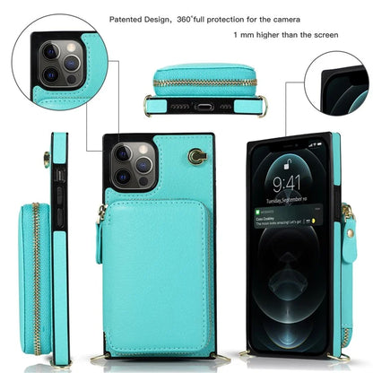 For iPhone 15 Pro Cell Phone Kickstand Shell TPU+PU Cover with Long Strap