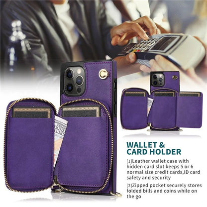 For iPhone 13 Pro Cell Phone Kickstand Shell Scratch Resistant TPU+PU Cover with Long Strap