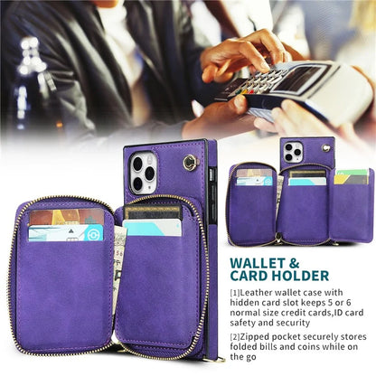 For iPhone 11 Pro Max Case Kickstand PU Leather Coated TPU Cell Phone Cover with Long Strap