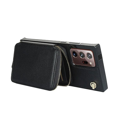 For Samsung Galaxy Note20 Ultra 5G / Note20 Ultra Cell Phone Case TPU+PU Wallet Cover with Long Strap