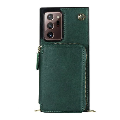 For Samsung Galaxy Note20 Ultra 5G / Note20 Ultra Cell Phone Case TPU+PU Wallet Cover with Long Strap