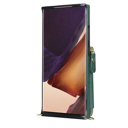 For Samsung Galaxy Note20 Ultra 5G / Note20 Ultra Cell Phone Case TPU+PU Wallet Cover with Long Strap