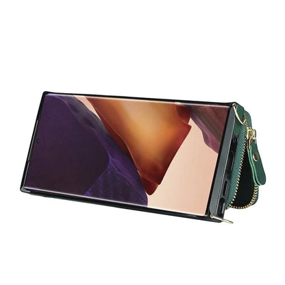 For Samsung Galaxy Note20 Ultra 5G / Note20 Ultra Cell Phone Case TPU+PU Wallet Cover with Long Strap