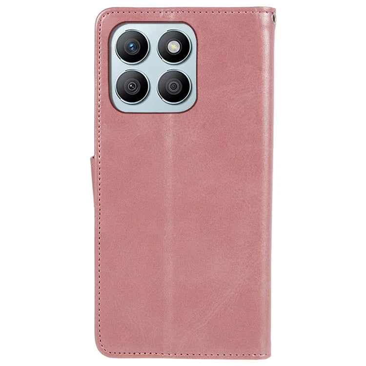 For Honor X8b 4G Case Magnetic Clasp PU Leather Wallet Stand Cell Phone Shell