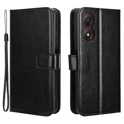 For ZTE Blade A34 Crazy Horse Texture Leather Case with Wallet Stand