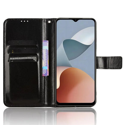 For ZTE Blade A34 Crazy Horse Texture Leather Case with Wallet Stand
