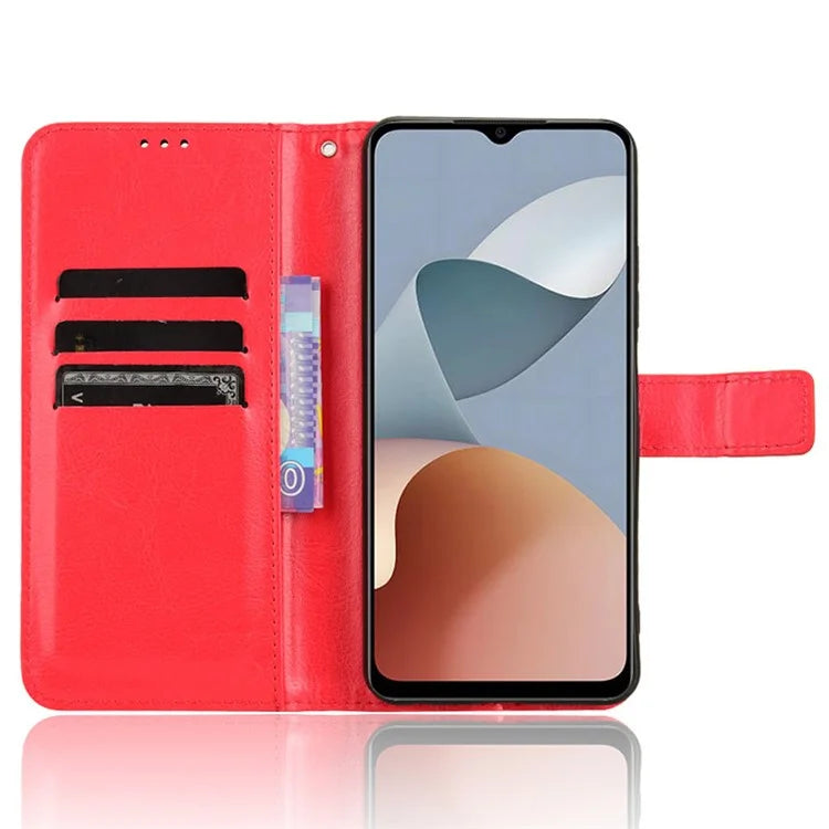 For ZTE Blade A34 Crazy Horse Texture Leather Case with Wallet Stand