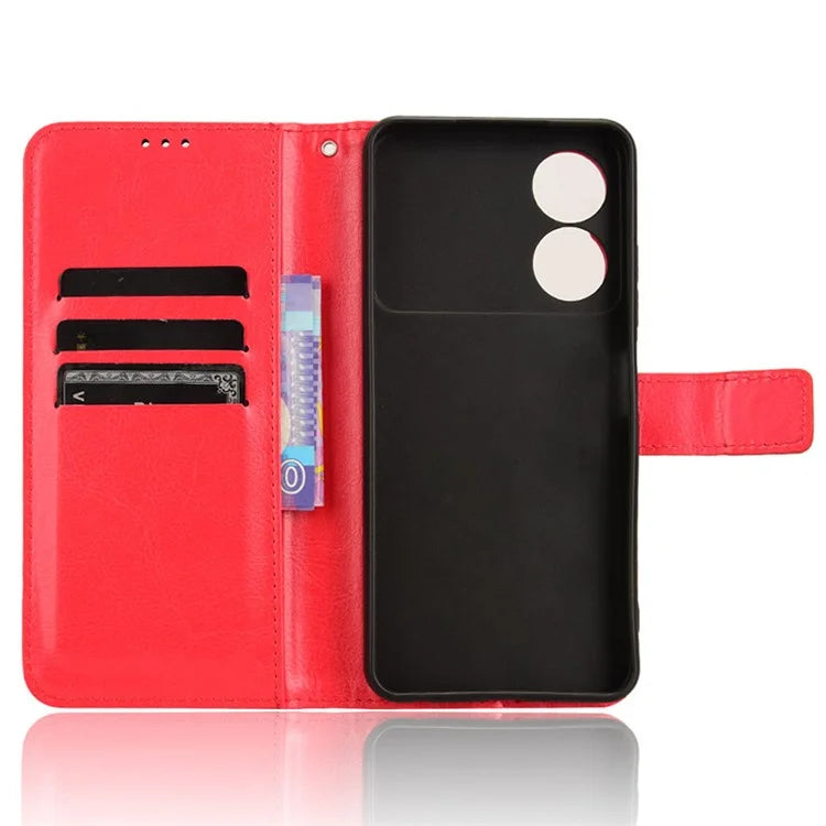 For ZTE Blade A34 Crazy Horse Texture Leather Case with Wallet Stand