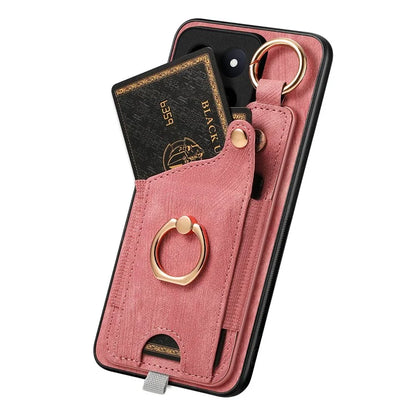 For Xiaomi 14 Case Leather Card Holder Ring Kickstand Back Cover