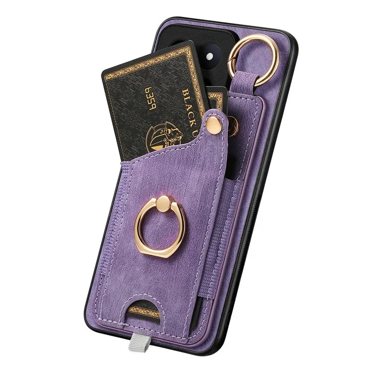 For Xiaomi 14 Case Leather Card Holder Ring Kickstand Back Cover