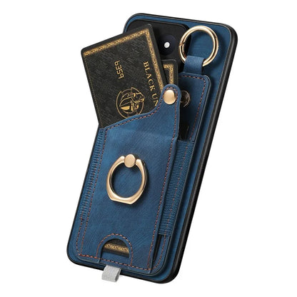 For Xiaomi 14 Case Leather Card Holder Ring Kickstand Back Cover
