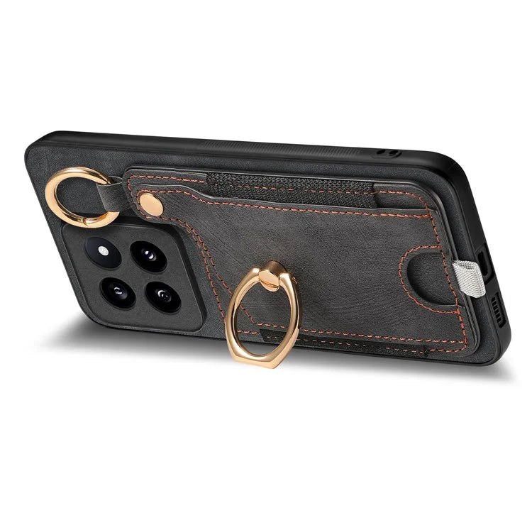 For Xiaomi 14 Pro Case Shockproof Retro Leather Phone Back Cover with Card Slot