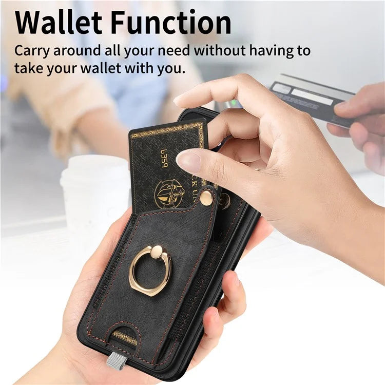 For Xiaomi 14 Pro Case Shockproof Retro Leather Phone Back Cover with Card Slot