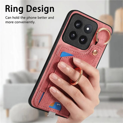 For Xiaomi 14 Pro Case Shockproof Retro Leather Phone Back Cover with Card Slot