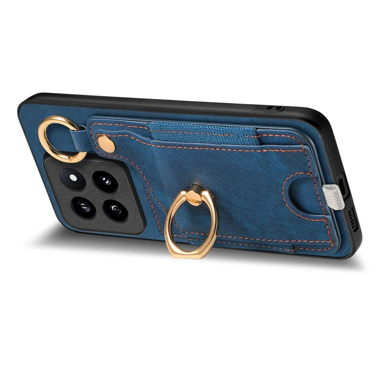 For Xiaomi 14 Pro Case Shockproof Retro Leather Phone Back Cover with Card Slot
