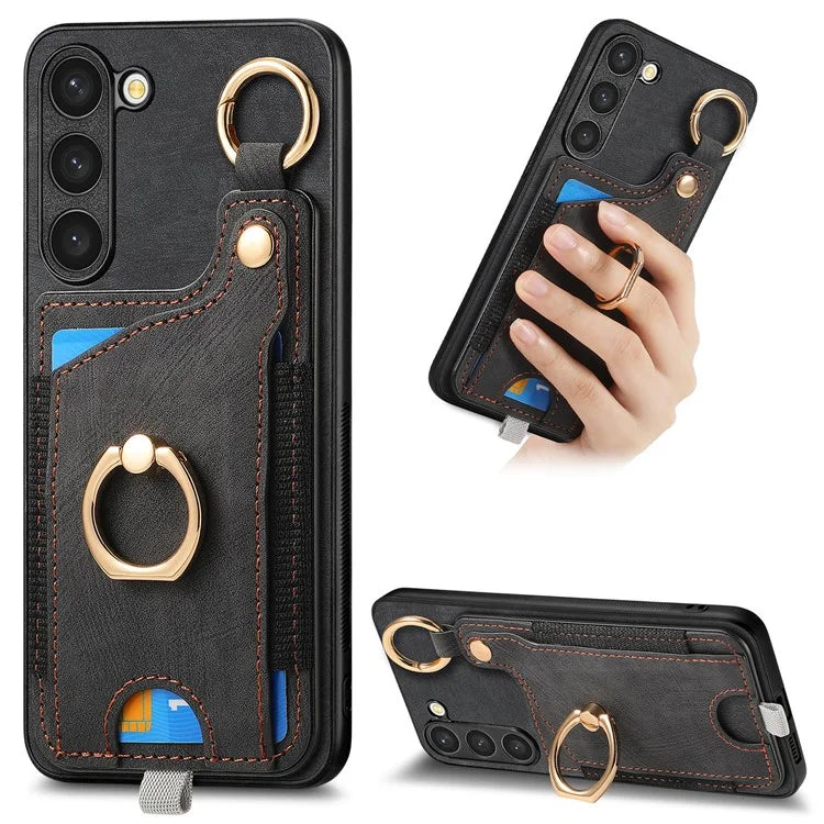 For Samsung Galaxy S24 Cell Phone Case Scratch-resistant Cover with Ring Kickstand