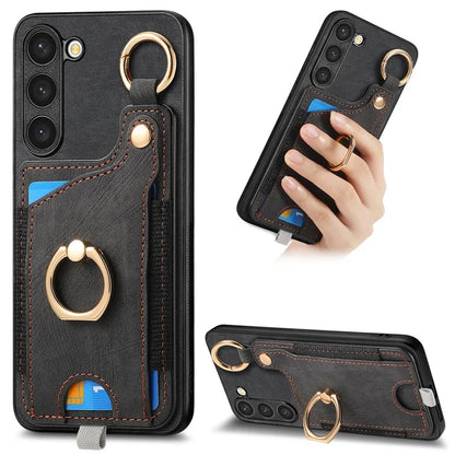 For Samsung Galaxy S24 Cell Phone Case Scratch-resistant Cover with Ring Kickstand