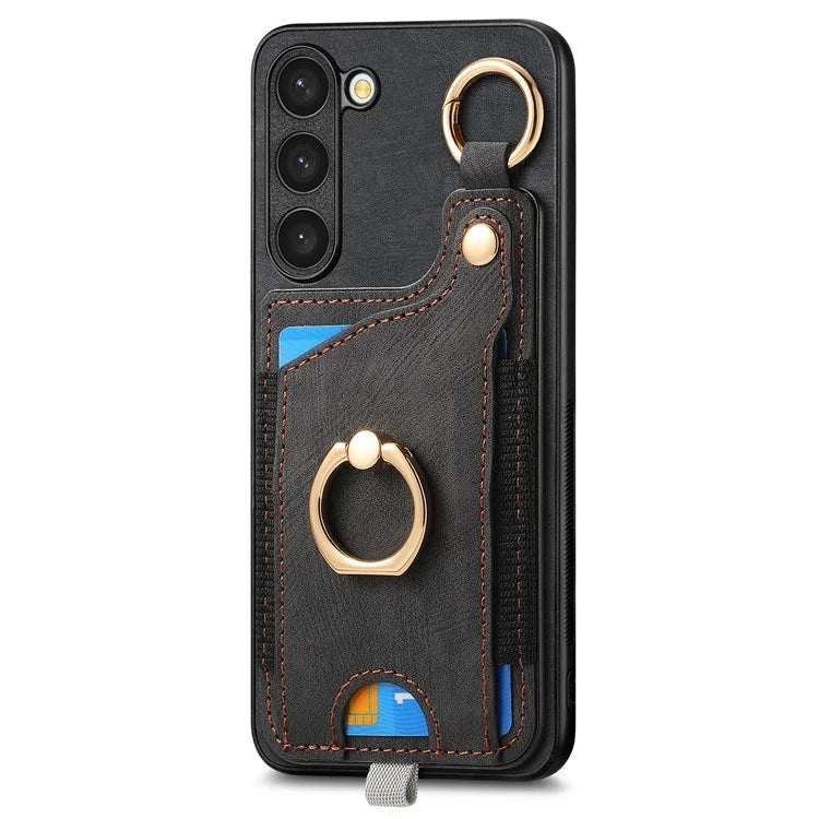 For Samsung Galaxy S24 Cell Phone Case Scratch-resistant Cover with Ring Kickstand