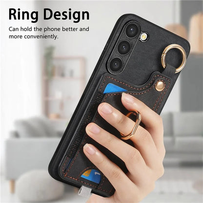 For Samsung Galaxy S24 Cell Phone Case Scratch-resistant Cover with Ring Kickstand