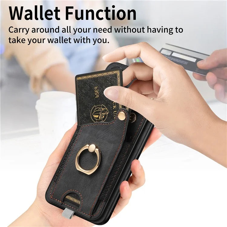 For Samsung Galaxy S24 Cell Phone Case Scratch-resistant Cover with Ring Kickstand