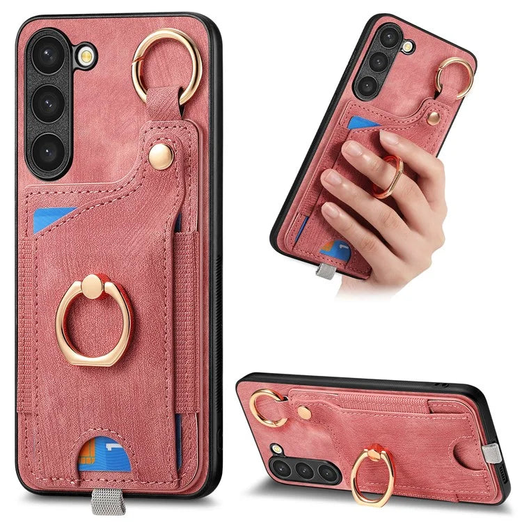 For Samsung Galaxy S24 Cell Phone Case Scratch-resistant Cover with Ring Kickstand