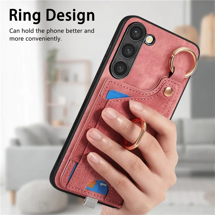 For Samsung Galaxy S24 Cell Phone Case Scratch-resistant Cover with Ring Kickstand