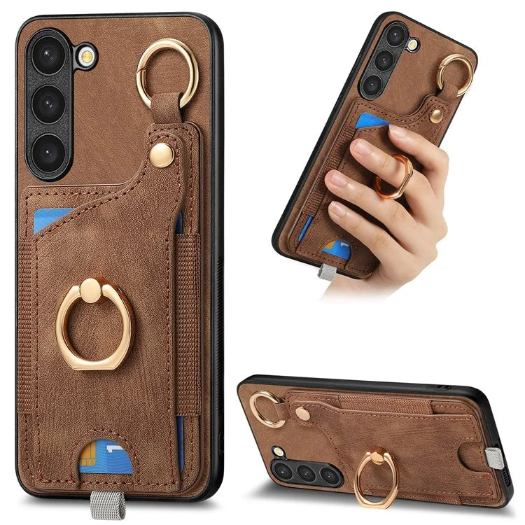 For Samsung Galaxy S24 Cell Phone Case Scratch-resistant Cover with Ring Kickstand