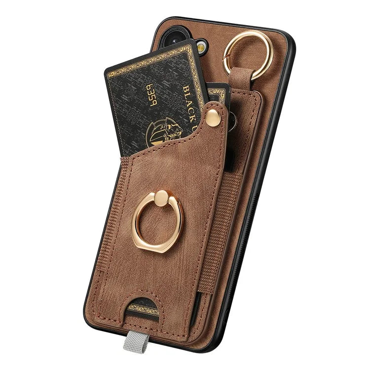 For Samsung Galaxy S24 Cell Phone Case Scratch-resistant Cover with Ring Kickstand