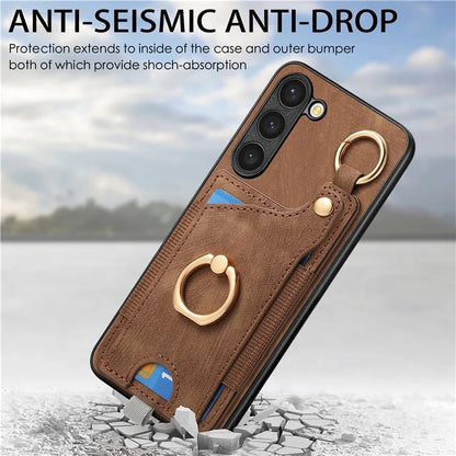 For Samsung Galaxy S24 Cell Phone Case Scratch-resistant Cover with Ring Kickstand
