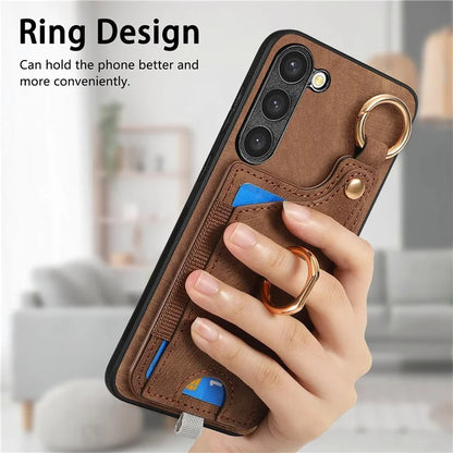 For Samsung Galaxy S24 Cell Phone Case Scratch-resistant Cover with Ring Kickstand