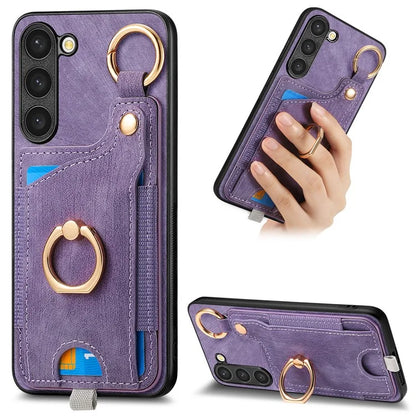 For Samsung Galaxy S24 Cell Phone Case Scratch-resistant Cover with Ring Kickstand
