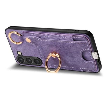 For Samsung Galaxy S24 Cell Phone Case Scratch-resistant Cover with Ring Kickstand