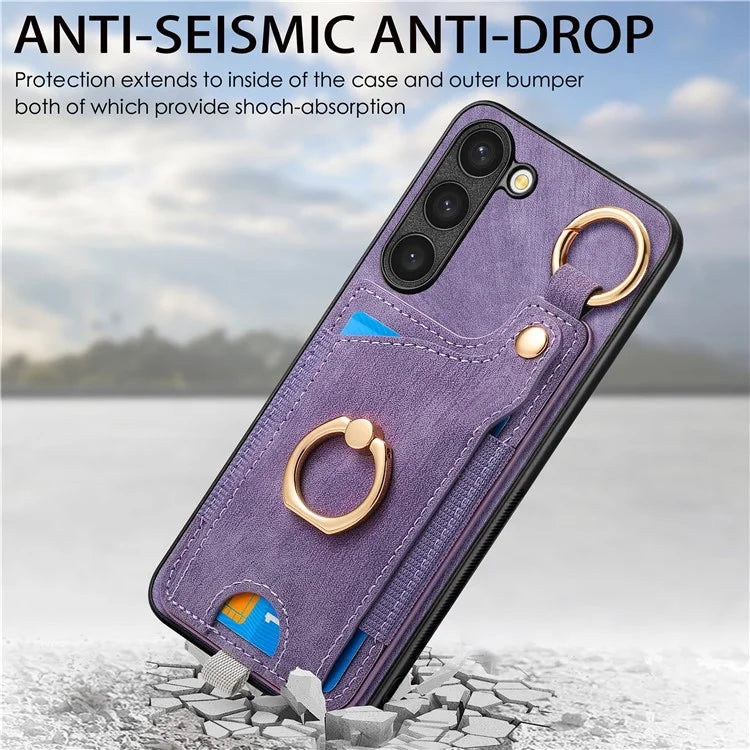 For Samsung Galaxy S24 Cell Phone Case Scratch-resistant Cover with Ring Kickstand