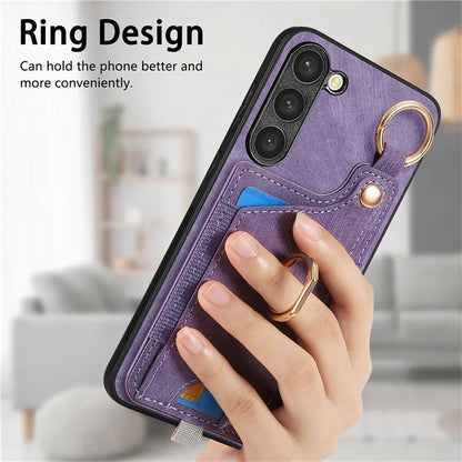 For Samsung Galaxy S24 Cell Phone Case Scratch-resistant Cover with Ring Kickstand