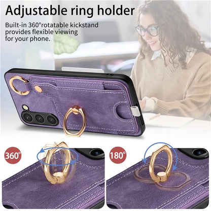 For Samsung Galaxy S24 Cell Phone Case Scratch-resistant Cover with Ring Kickstand