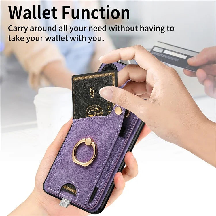 For Samsung Galaxy S24 Cell Phone Case Scratch-resistant Cover with Ring Kickstand