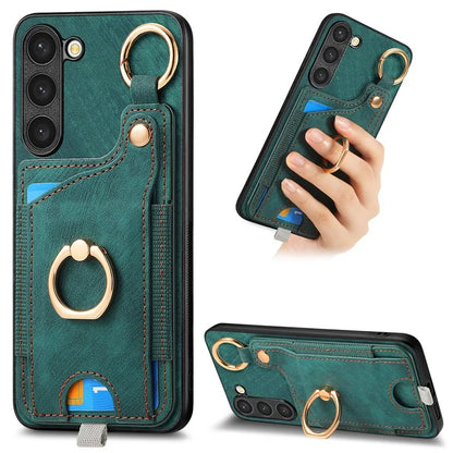 For Samsung Galaxy S24 Cell Phone Case Scratch-resistant Cover with Ring Kickstand