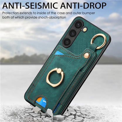 For Samsung Galaxy S24 Cell Phone Case Scratch-resistant Cover with Ring Kickstand