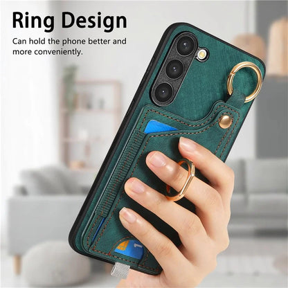 For Samsung Galaxy S24 Cell Phone Case Scratch-resistant Cover with Ring Kickstand