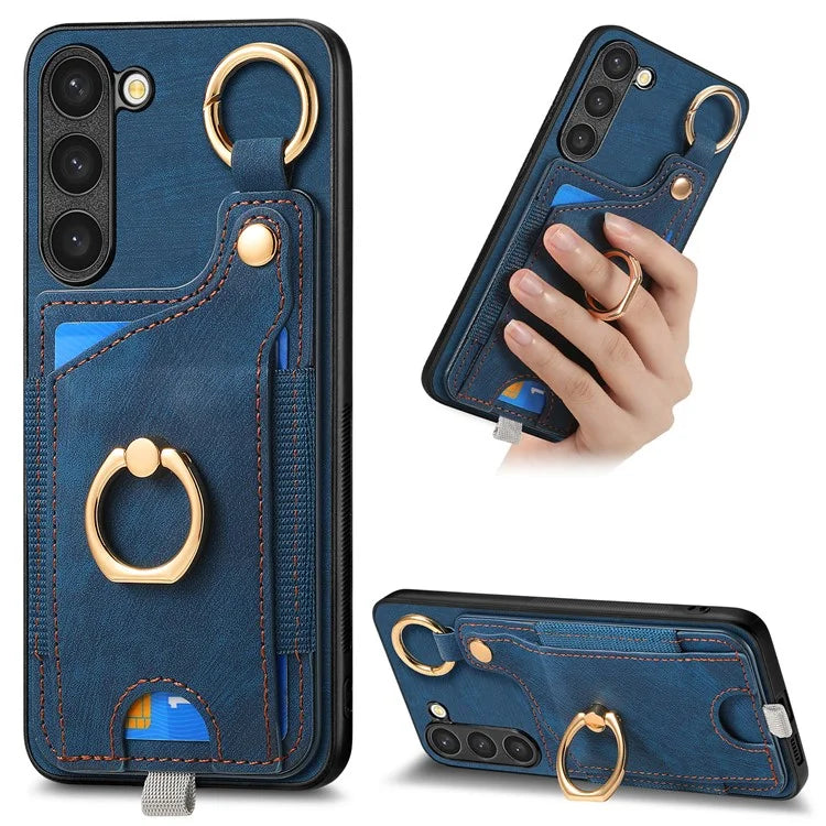 For Samsung Galaxy S24 Cell Phone Case Scratch-resistant Cover with Ring Kickstand