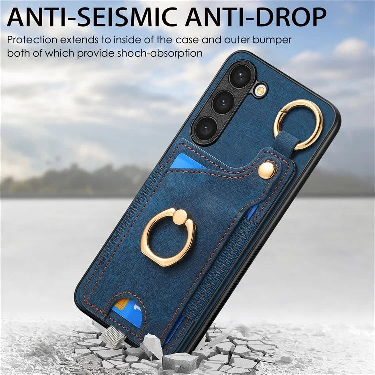 For Samsung Galaxy S24 Cell Phone Case Scratch-resistant Cover with Ring Kickstand