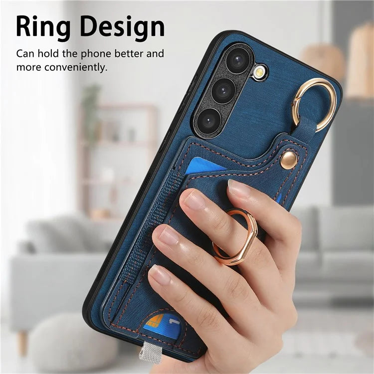 For Samsung Galaxy S24 Cell Phone Case Scratch-resistant Cover with Ring Kickstand