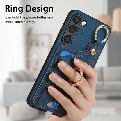 For Samsung Galaxy S24 Cell Phone Case Scratch-resistant Cover with Ring Kickstand
