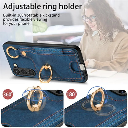 For Samsung Galaxy S24 Cell Phone Case Scratch-resistant Cover with Ring Kickstand