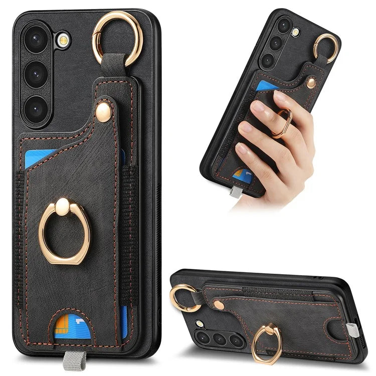For Samsung Galaxy S23 Case Leather Card Holder Phone Protector