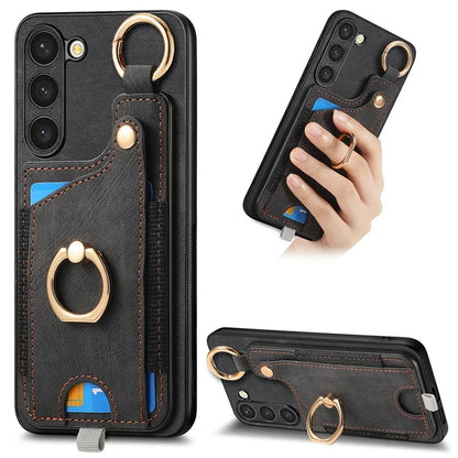 For Samsung Galaxy S23 Case Leather Card Holder Phone Protector