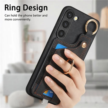 For Samsung Galaxy S23 Case Leather Card Holder Phone Protector