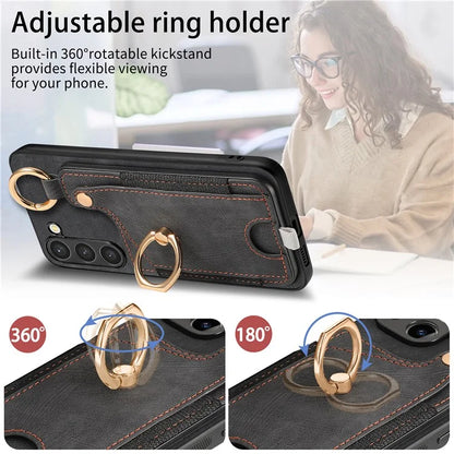 For Samsung Galaxy S23 Case Leather Card Holder Phone Protector
