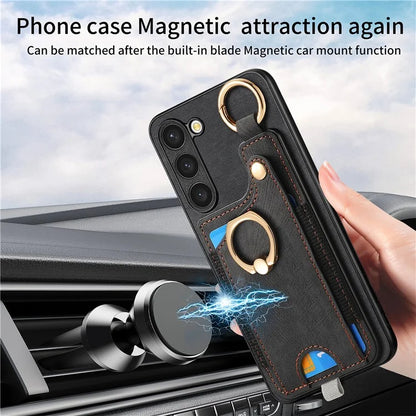 For Samsung Galaxy S23 Case Leather Card Holder Phone Protector